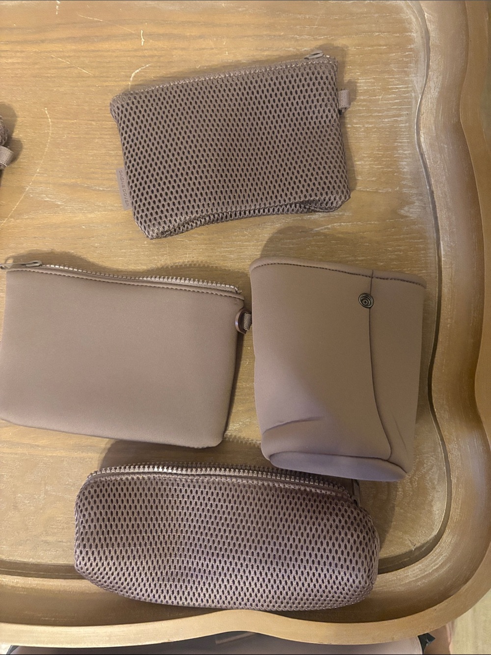 Dagne Dover Taupe Cosmetic Pouch Set - 4 Piece